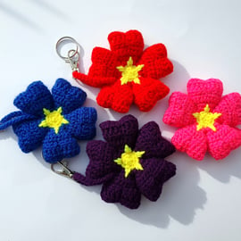 Crocheted floral  keyring - bag charm