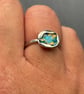 Enamel Ring, water-cast ring, blue and gold ring, blue enamel ring, gift for her - Image 6