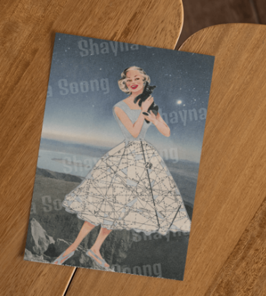 'Pet' card printed from handmade collage 