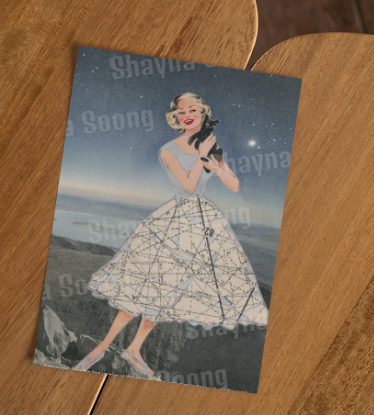 'Pet' card printed from handmade collage 