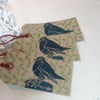 Hand printed Robin and Holly Gift Tags