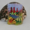 Summer Garden Brooch - Needle Felt/Embroidered 