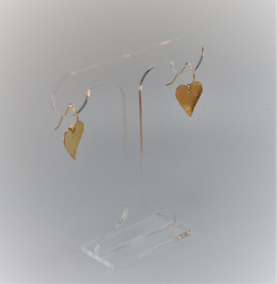 TEXTURED HEART EARRINGS - GOLD FILLED