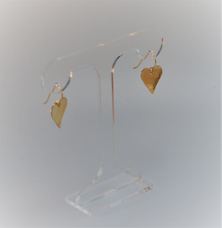 TEXTURED HEART EARRINGS - GOLD FILLED