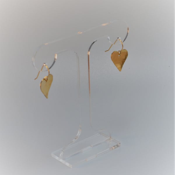 TEXTURED HEART EARRINGS - GOLD FILLED