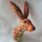 Faux hare head wall mount in May Morris fabric  