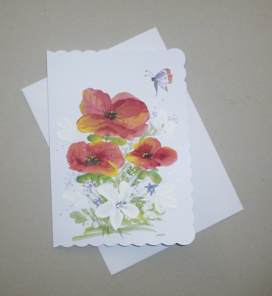 original art hand painted blank greetings card ... - Folksy