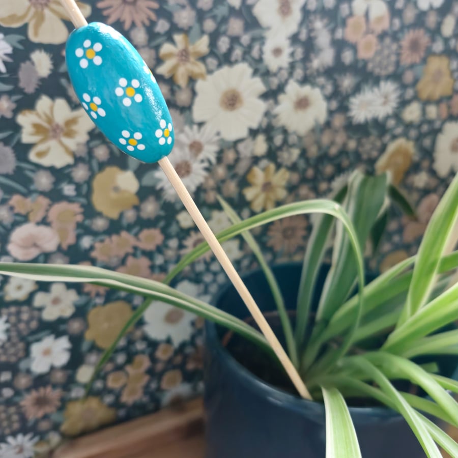 Turquoise Bead Plant Stake 