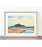Original ACEO Miniature Watercolour Painting St Michaels Mount Marazion Cornwall - Image 4