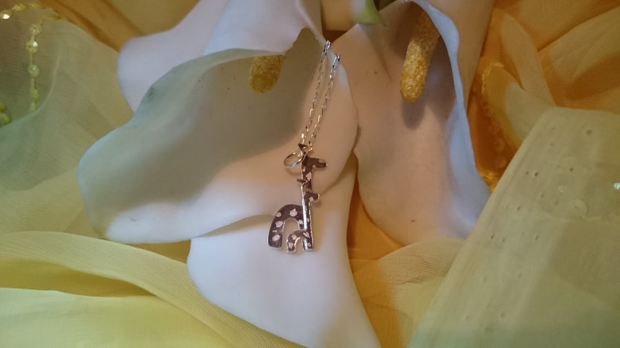 Sterling silver 2 giraffe necklace 