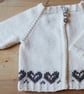 Pattern Heart Fair Isle Baby Jacket - Image 3