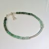 Emerald and sterling silver bracelet