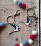 Flying Swallow Bag Charm Keyring - Image 3