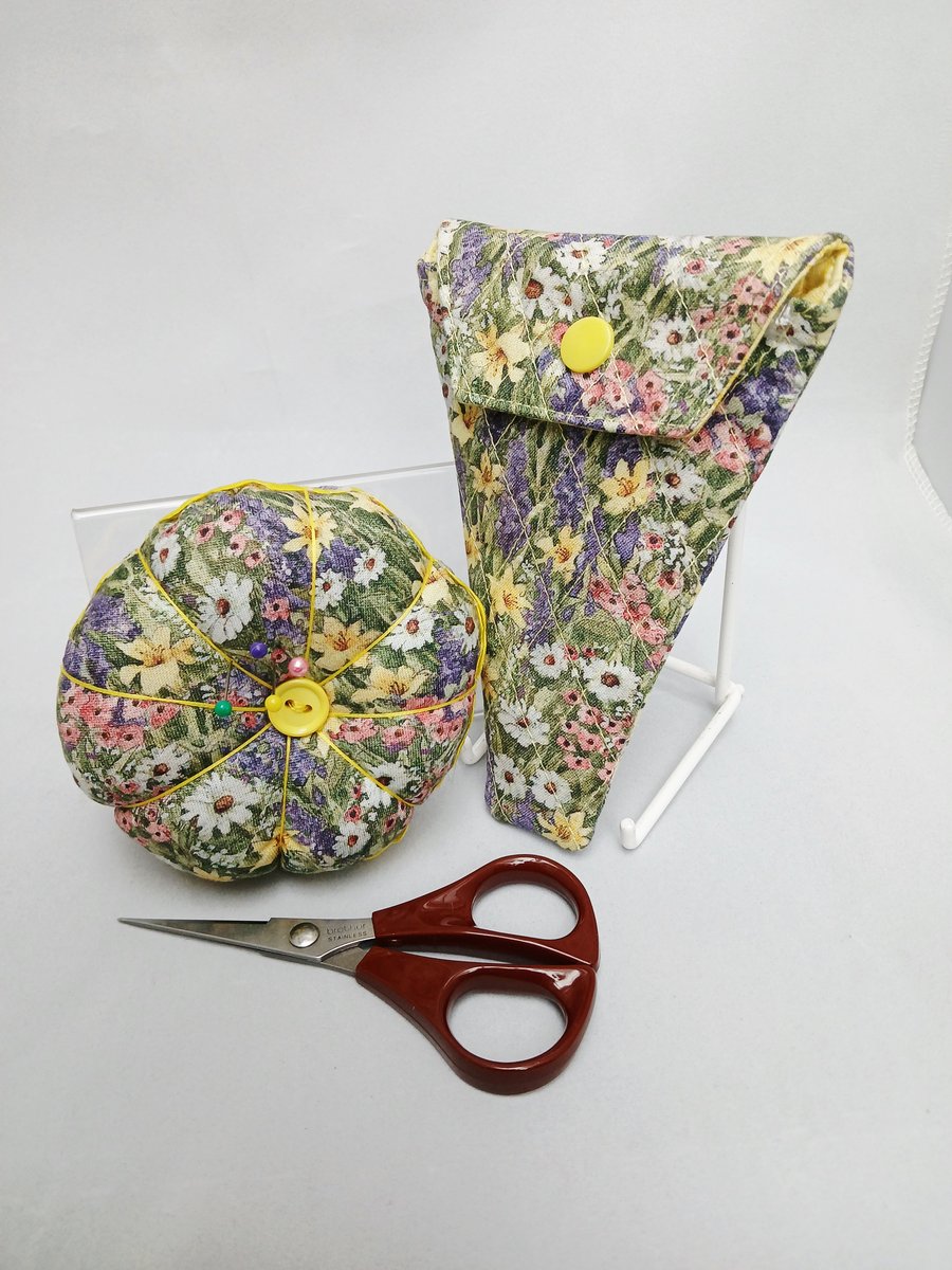 Pin Cushion and Quilted Scissor Case
