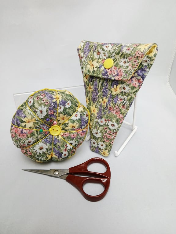 Pin Cushion and Quilted Scissor Case