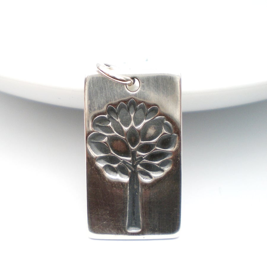 Autumn Leaves Silver Tree Pendant