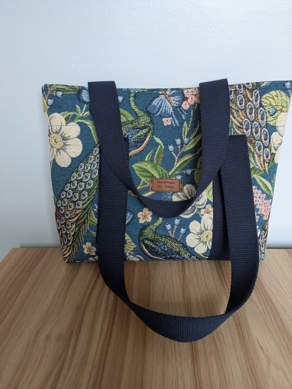 Peacock Tapestry Tote Bag