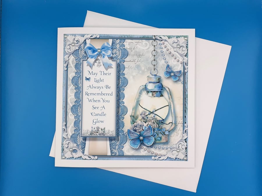 Sympathy Card, Thinking Of You, Bereavement, Mourning, 8x8inches, 20x20cms 