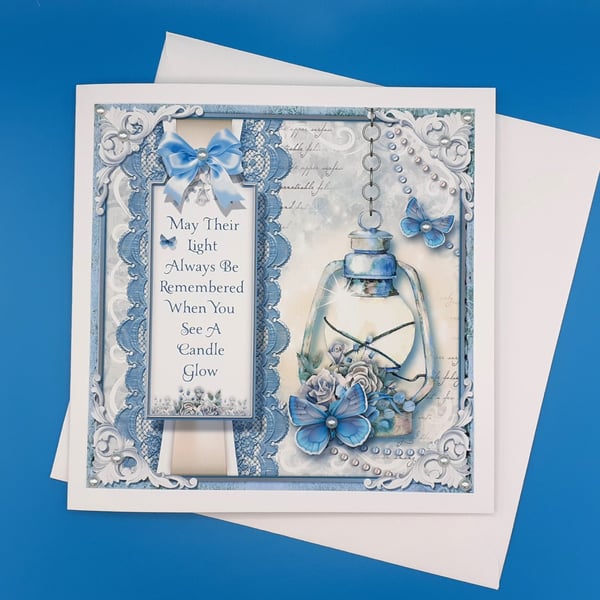 Sympathy Card, Thinking Of You, Bereavement, Mourning, 8x8inches, 20x20cms 