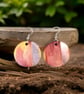 Earrings - Boho style, Dangle, Alcohol Ink on Wood - Gold Plated