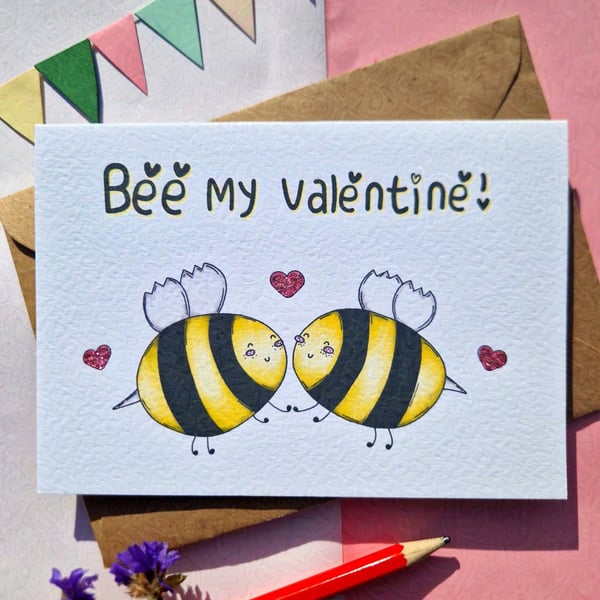 Bee my Valentine! Valentines card, First Valentines day, Bee Card, Be Mine