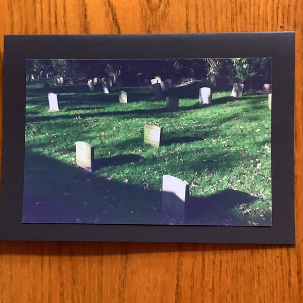 Handmade original photo card of the Pet Cemetery in Northumberland Park 