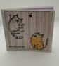 Handmade Stamped Cat Card 