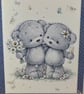 Our Anniversary card - cute bear couple with daisies - Image 2