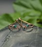 SALE - Hammered Copper Teardrop Swirl Earrings with Teal Faceted Glass Beads - Image 3