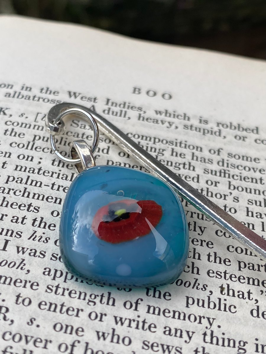 Poppy Fused Glass Bookmark