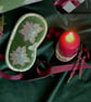 Lotus Flower Sleep Mask, Olive Velvet Eye Mask, Lavender Infused Relaxation Gift - Image 2