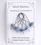 Lampwork Stitch Markers - Blue Strata - Image 1