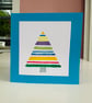 Set of 3 unique hand painted Christmas tree abstract art greeting cards  - Image 6
