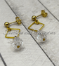 Gold Czech Crystal Teardrop Earrings – Handmade Geometric Jewellery. - Image 5