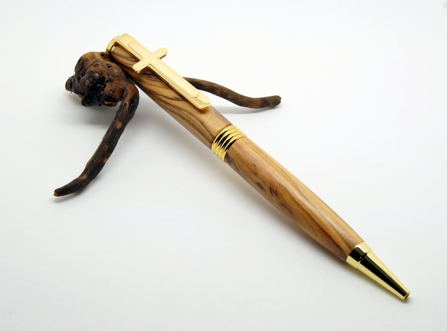 Cross pen in Bethlehem Olive