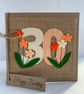 30th Handmade Birthday Card from felt. Keepsake Card. Textile card. - Image 3