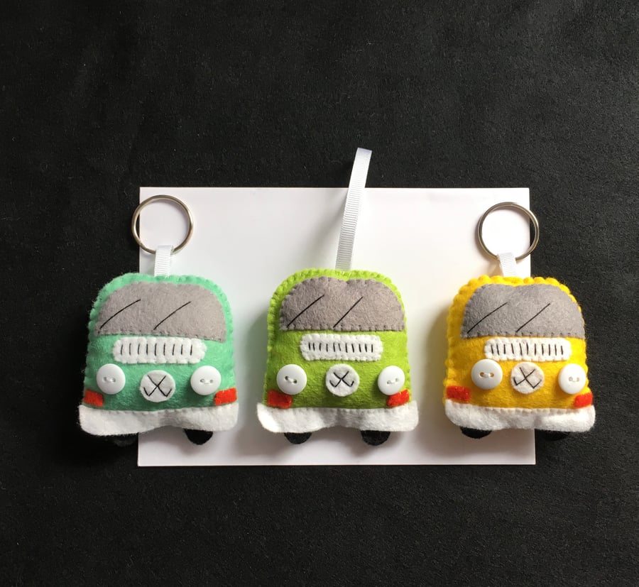 Felt T2 VW Transporter Camper Van Ornament or Keyring