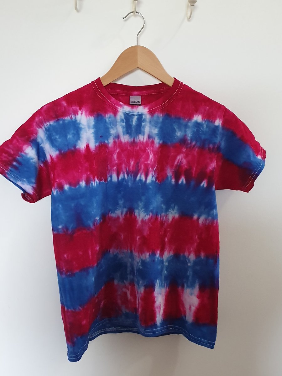 Tie Dye Horizontal Stripes T-shirt, Medium Youth (10-12yrs)