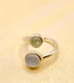 Unique Chalcedony and Prehnite Silver Ring Handmade  - Image 2