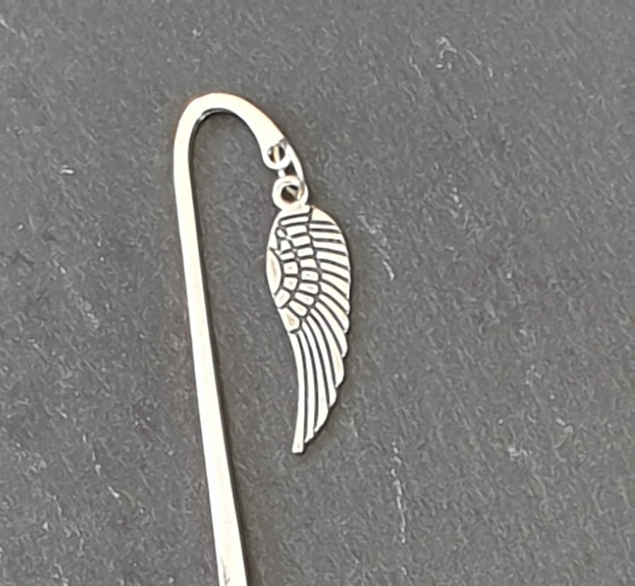 Silver-Plated Bookmark with Wing Charm