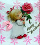 Hand Crafted Decoupage Chistmas Card - Happy Christmas (3204) Rose Girl