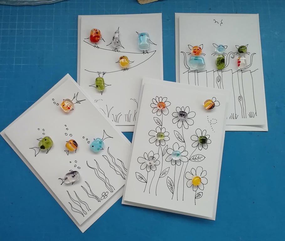 Create your own cards kit, glass cards to spark creativity, letterbox kit, desig