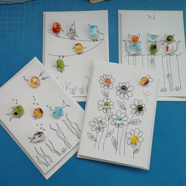 Create your own cards kit, glass cards to spark creativity, letterbox kit, desig