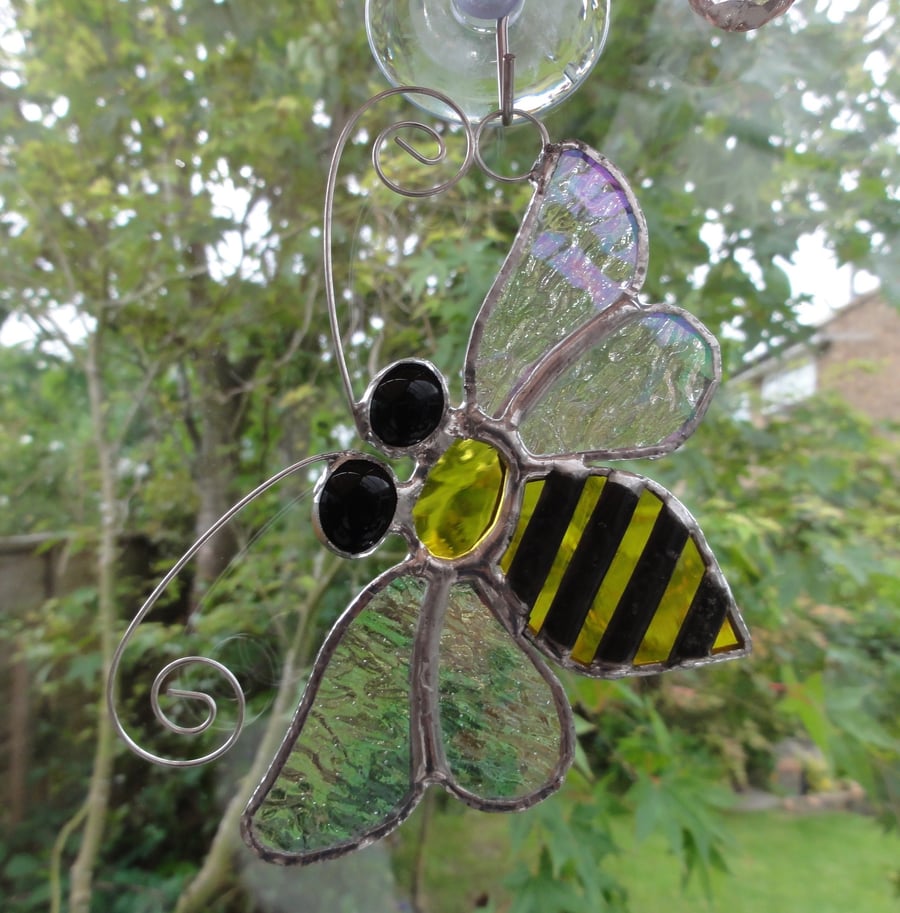 Stained Glass Bee Suncatcher