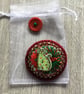 Hand Embroidered Floral Cat Brooch - Image 4