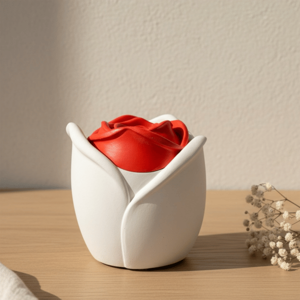 Small Red rose jewellery box, rose flower trinket pot