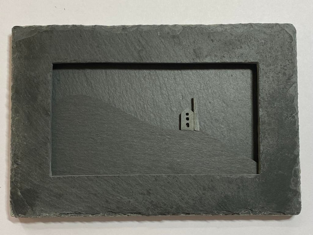 Tiny Cornish Engine House framed in Slate