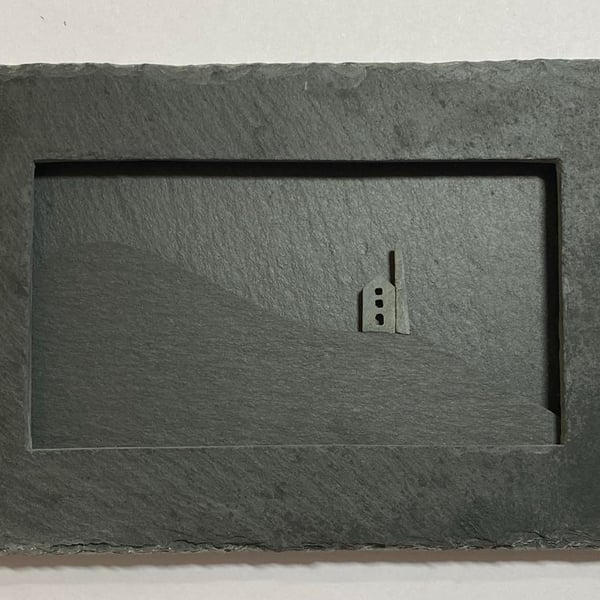 Tiny Cornish Engine House framed in Slate