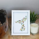 Cornish beach finds of seaglass and shells Whales tail wall art frame