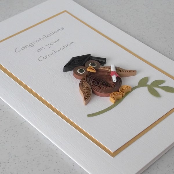 Handmade graduation card - quilled